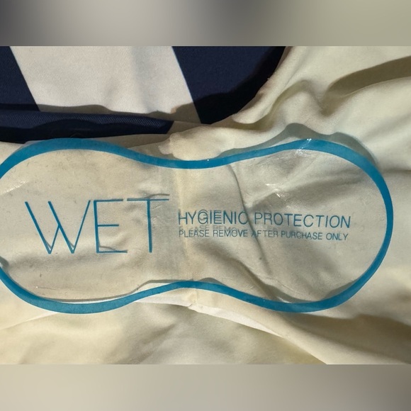 WET Designer Swimwear One Piece Navy Stripe Swimsuit Size Large NWT - Picture 5 of 9